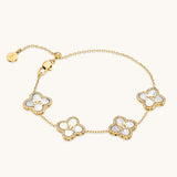 Custom Name Pavé Clover Bracelet
