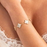 Custom Name Pavé Clover Bracelet