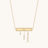 Pavé Name Plate Drop Necklace