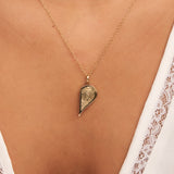 Fingerprint Split Heart Necklaces