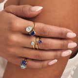 Twin Hearts Birthstone Ring