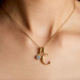 Birthstone Initial Necklace