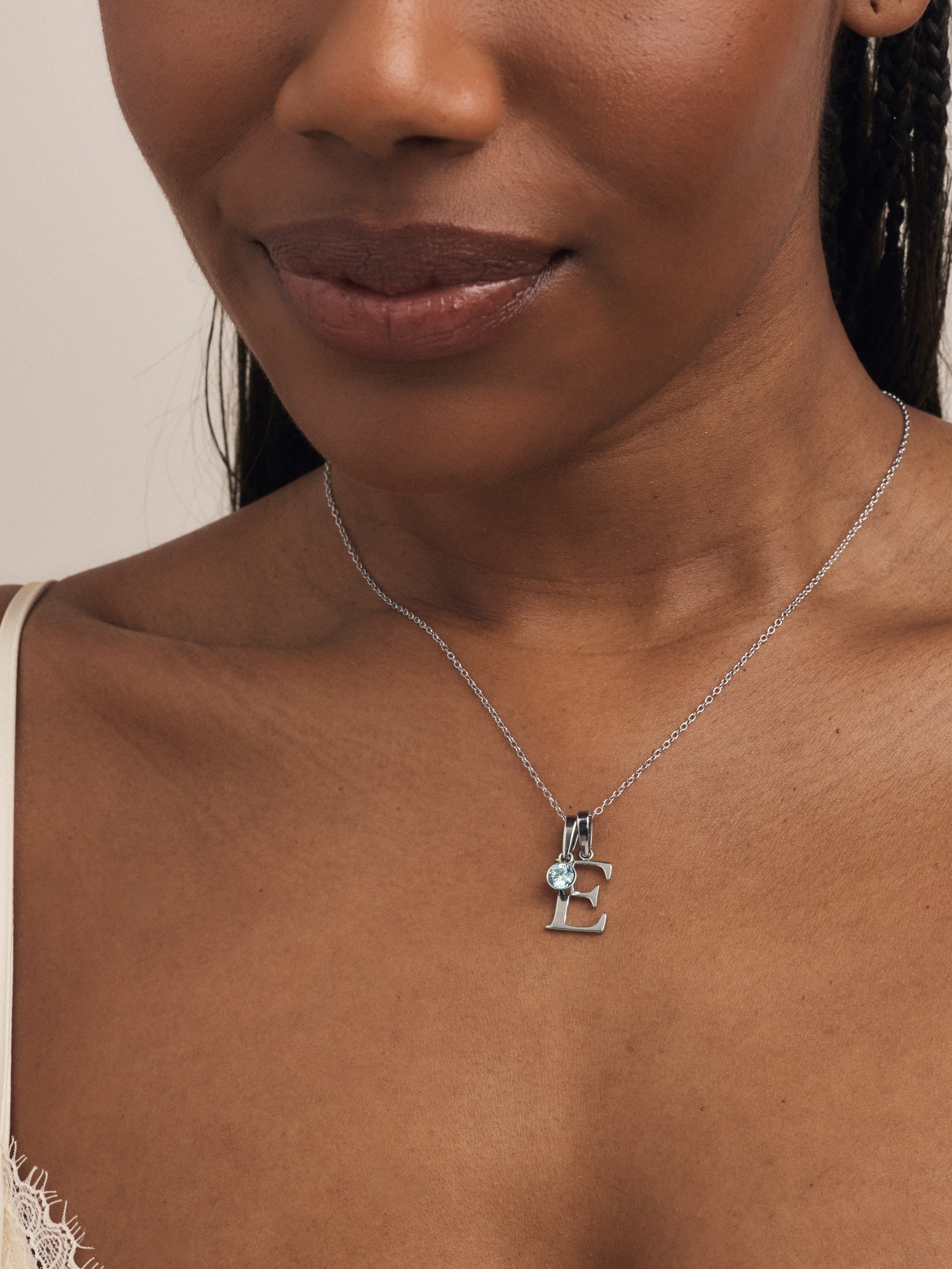 Birthstone Initial Necklace