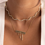 Pavé Name Plate Drop Necklace