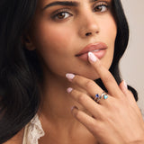 Twin Hearts Birthstone Ring