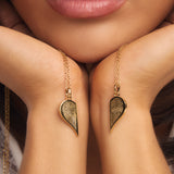 Fingerprint Split Heart Necklaces