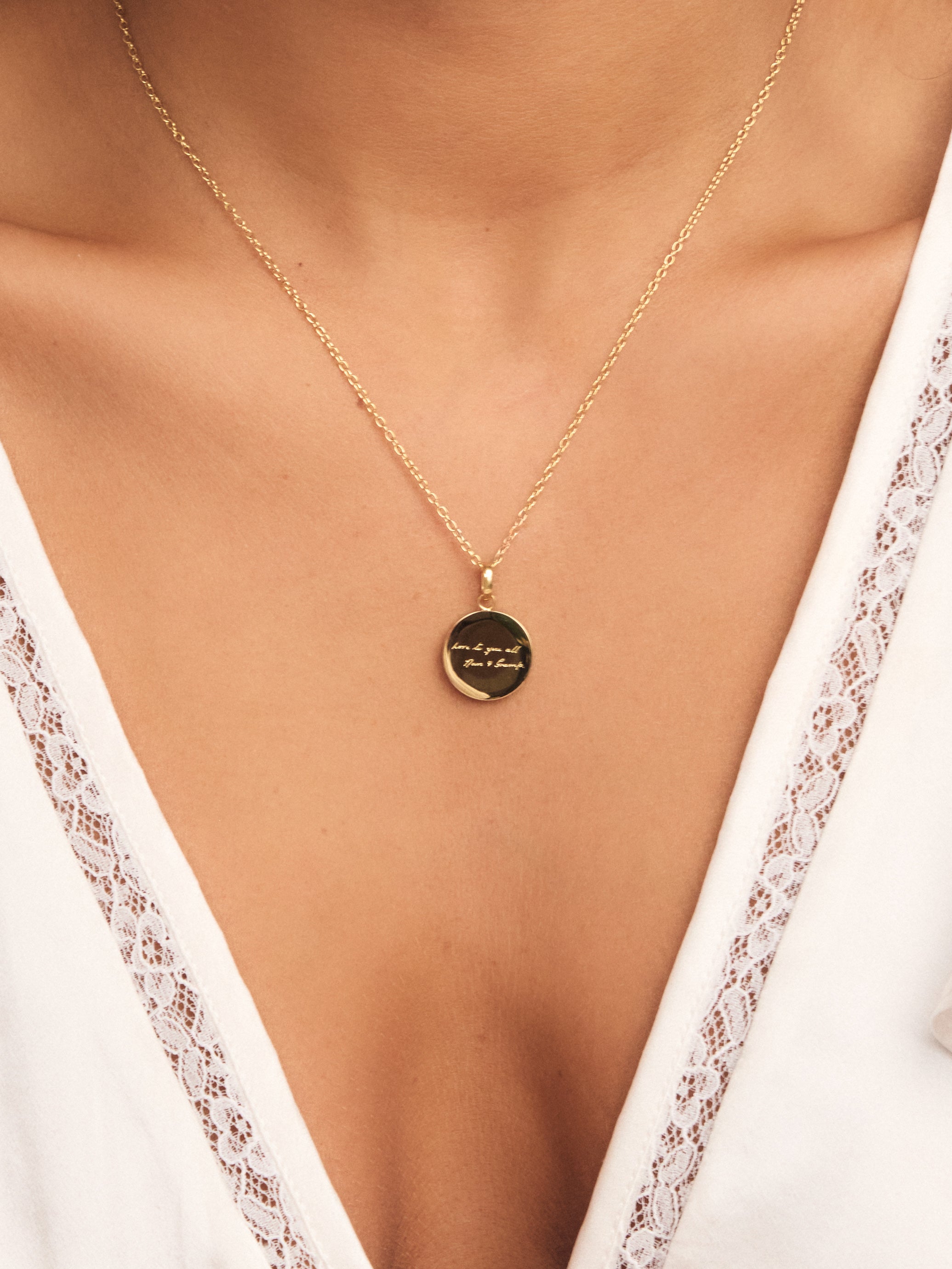 Handwriting Round Necklace