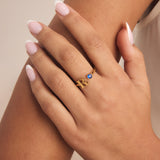 Birthstone Initial Ring