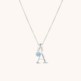 Birthstone Initial Necklace
