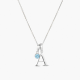 Birthstone Initial Necklace