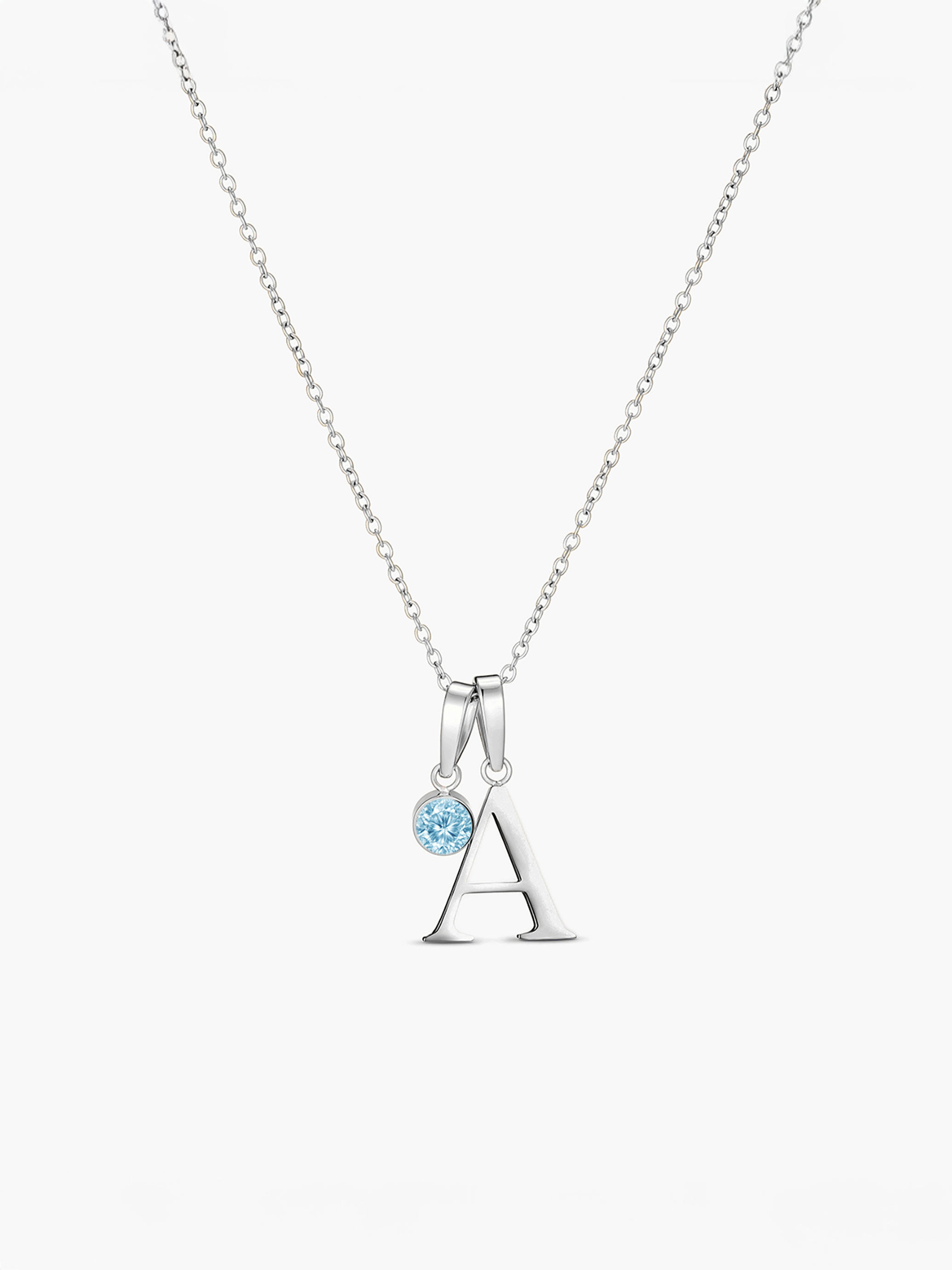 Birthstone Initial Necklace