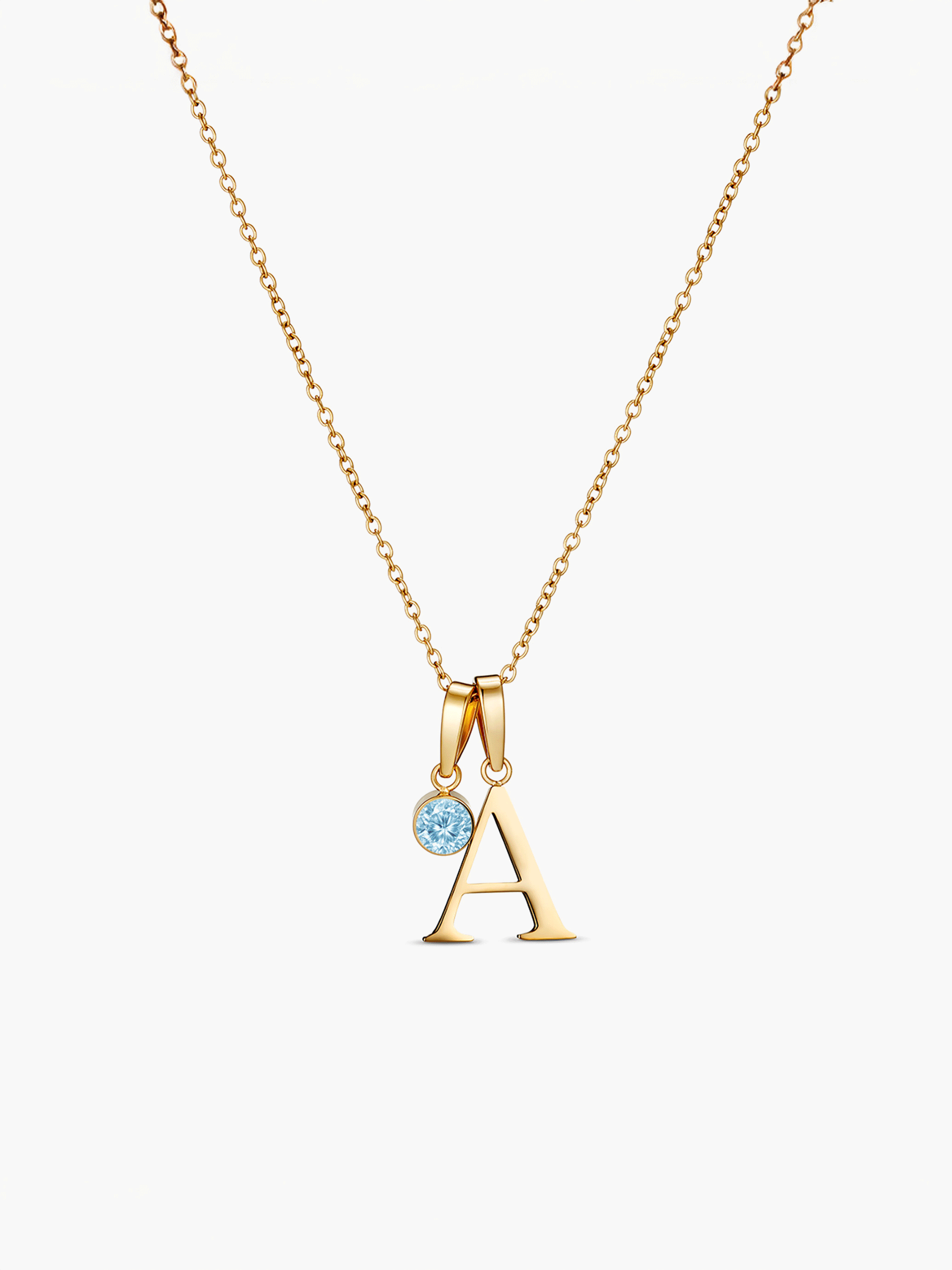 Birthstone Initial Necklace