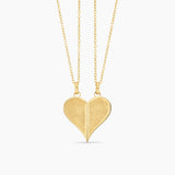 Fingerprint Split Heart Necklaces