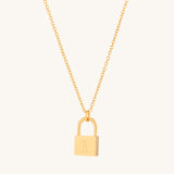 Padlock Initial Necklace