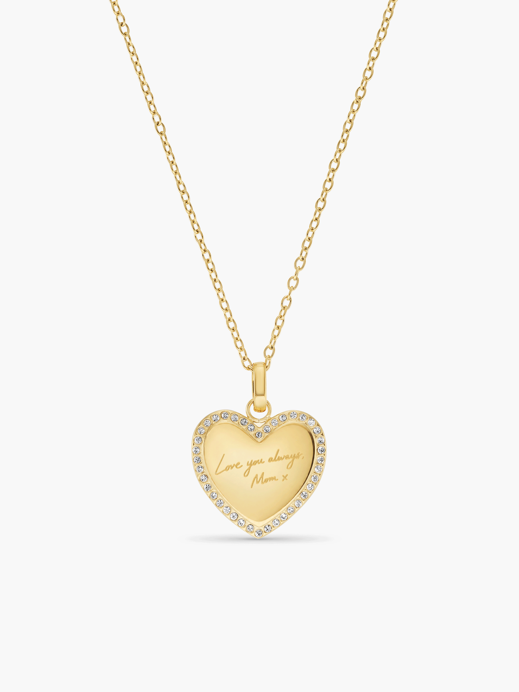 Pavé Heart Handwriting Necklace