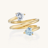 Twin Heart Birthstone Ring