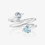 Twin Hearts Birthstone Ring