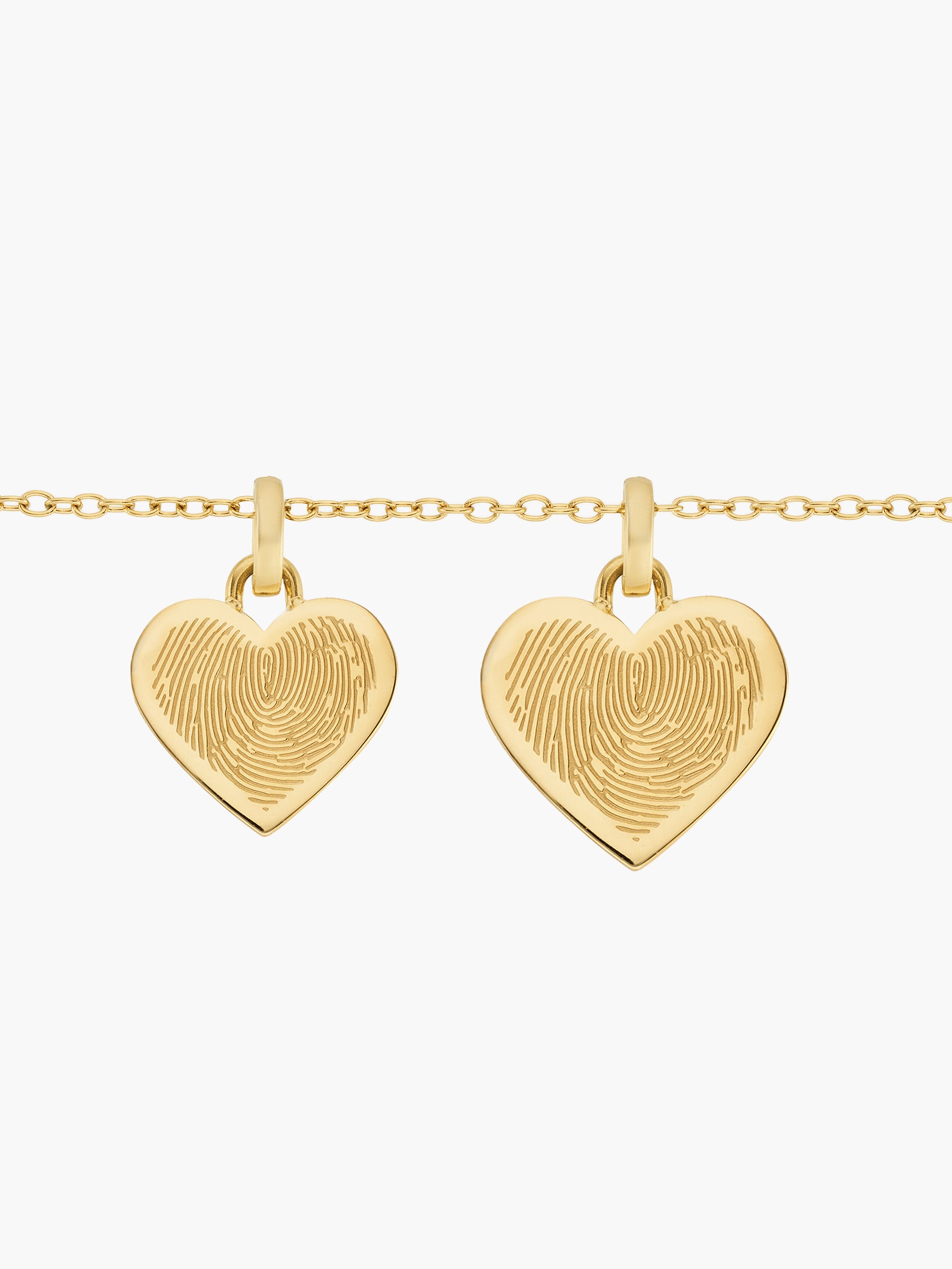Twin Hearts Fingerprint Necklace