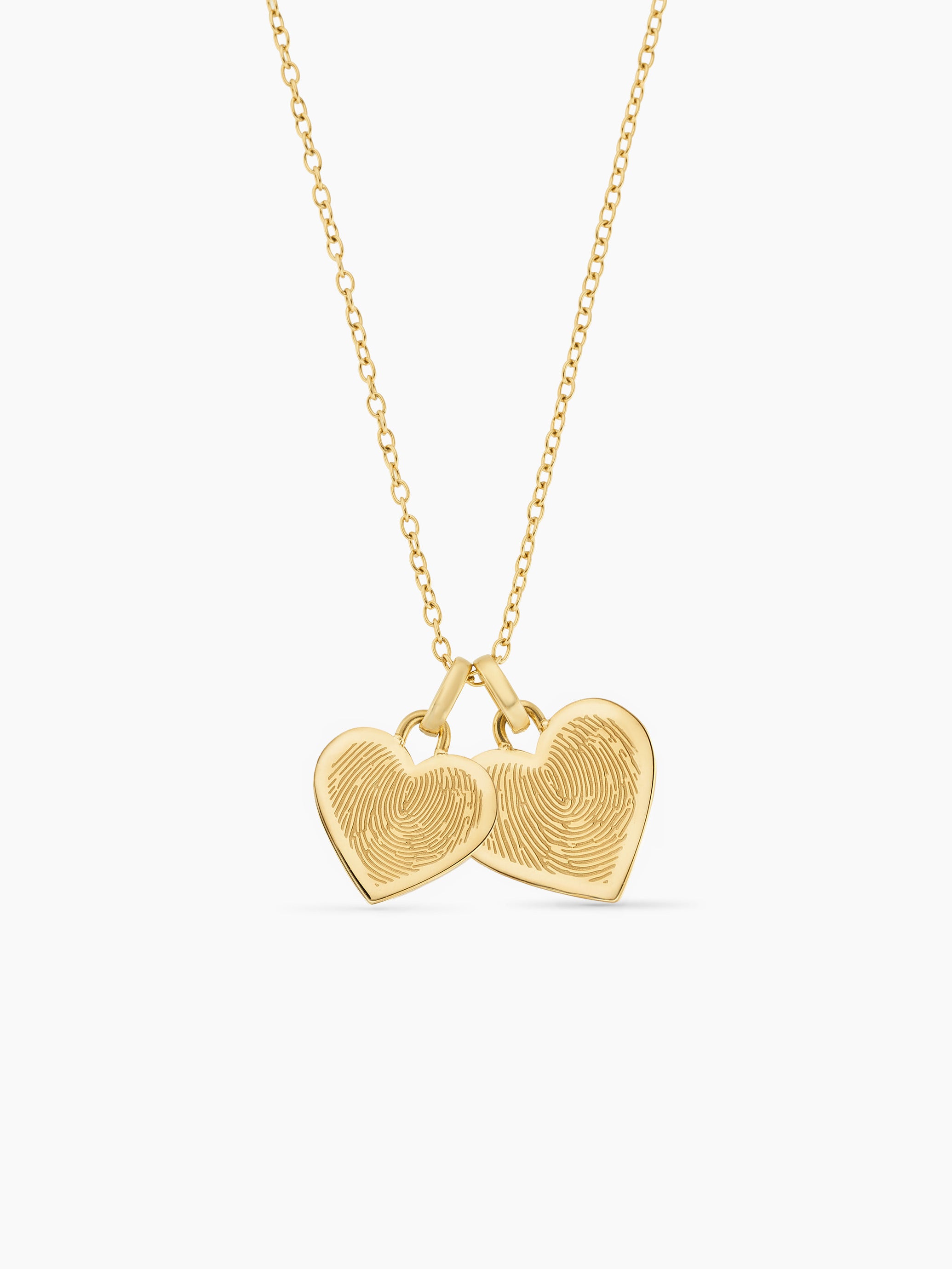Twin Hearts Fingerprint Necklace