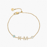 Amalia Birthstone Initial Bracelet