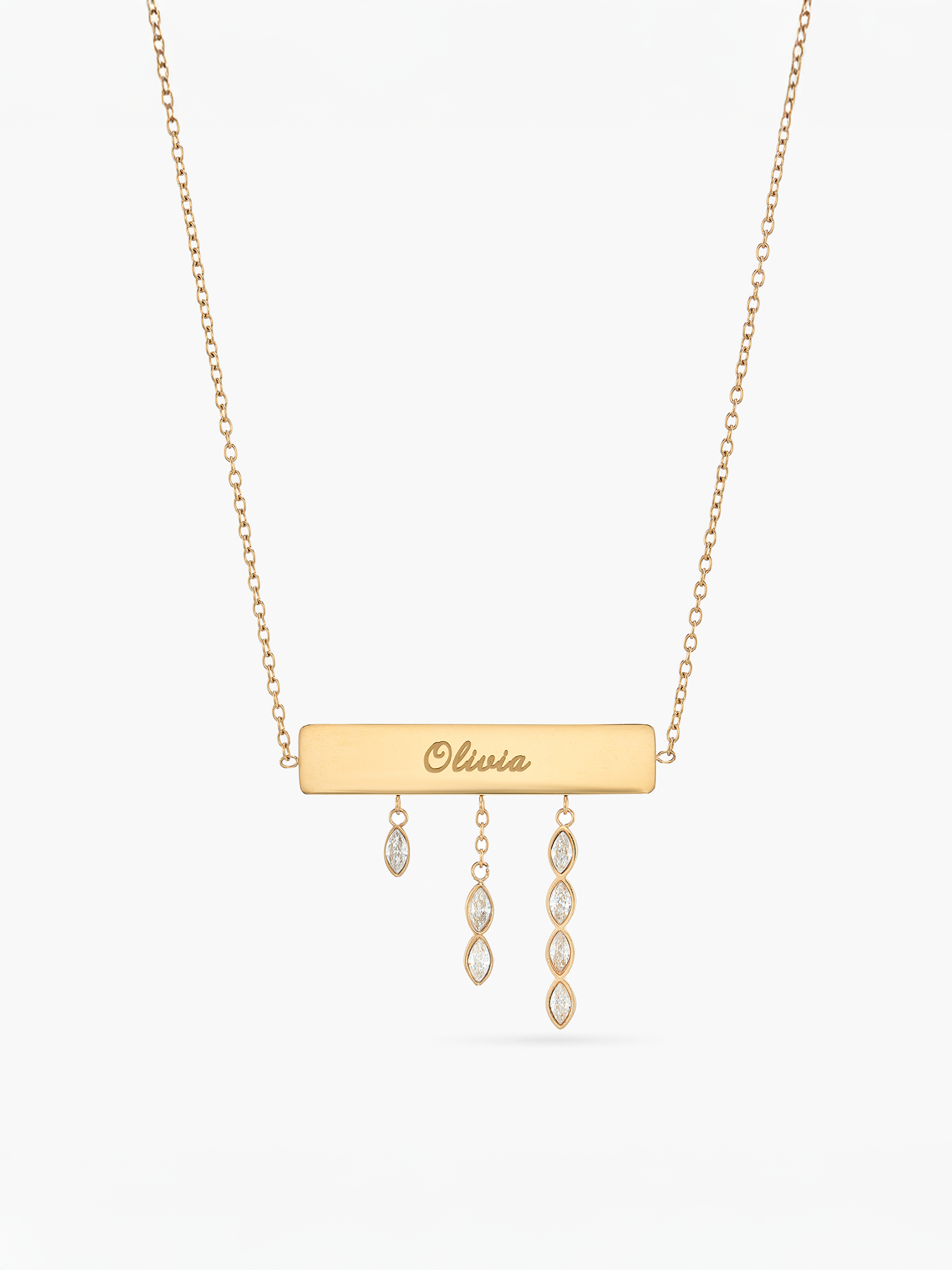 Name Plate Drop Necklace